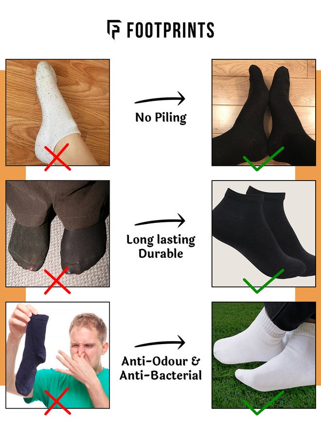 FOOTPRINTS FOOTPRINT 3 Pairs Unisex Anti Odour Organic Cotton Ankle-Length Terry Sports Socks - Image 4